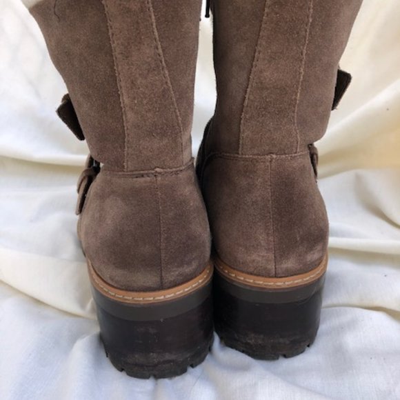 Naturalizer taupe suede and faux fur winter ankle boots - size 9 - Picture 6 of 9